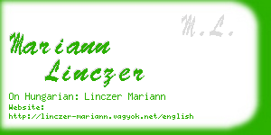 mariann linczer business card